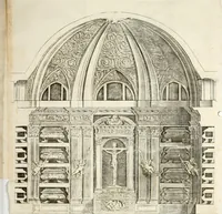 Picture 36 of 42 from Descripcion del real monasterio de San Lorenzo del Escorial : su magnifico templo, panteon, y palacio : compendiada de la descripcion antigua, y exornada con nuevas vistosas láminas de su planta y montéa : aumentada con la noticia de varias grandezas y alhajas con que han ilustrado los católicos reyes aquel maravilloso edificio, y coronada con un tratado apendice de los insignes profesores de las bellas artes estatuaria, arquitectura, y pintura, que concurrieron á su fundacion, y despues le han enriquecido con sus obras (1764), leaf 401