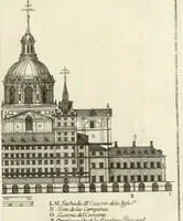 Picture 10 of 42 from Descripcion del real monasterio de San Lorenzo del Escorial : su magnifico templo, panteon, y palacio : compendiada de la descripcion antigua, y exornada con nuevas vistosas láminas de su planta y montéa : aumentada con la noticia de varias grandezas y alhajas con que han ilustrado los católicos reyes aquel maravilloso edificio, y coronada con un tratado apendice de los insignes profesores de las bellas artes estatuaria, arquitectura, y pintura, que concurrieron á su fundacion, y despues le han enriquecido con sus obras (1764), leaf 48