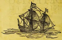 An illustration from Descriptio ac delineatio geographica detectionis freti, : sive, Transitus ad occasum, suprà terras Americanas in Chinam atq[ue] Iaponem ducturi, recens investigati ab M. Henrico Hudsono Anglo. : Item, Narratio ser.mo regi Hispaniæ facta, super tractu, in quinta orbis terrarum parte, cui Australiæ incognitæ nomen est, recens detecto, per Capitaneum Petrum Ferdinandez de Quir. : Vnà cum descriptione terræ Samoiedarum [et] Tingoesiorum, in Tartaria ad ortum Freti VVaygats sitæ, nuperq; imperio Moscovitarum subactæ (1612)