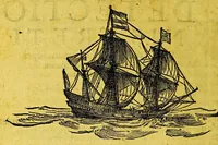 An illustration from Descriptio ac delineatio geographica detectionis freti, : sive, Transitus ad occasum suprà terras Americanas, in Chinam atq; Iaponem ducturi. Recens investigati ab M. Henrico Hudsono Anglo. : Item, Exegesis regi Hispaniæ facta, super tractu recens detecto, in quintâ orbis parte, cui nomen, Australis incognita. : Cum descriptione terrarum Samoiedarum, & Tingoesiorum, in Tartariâ ad ortum Freti VVaygats sitarum, nuperq; sceptro Moscovitarum adscitarum (1613)