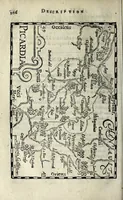 An illustration from Description contenant toutes les singularitez de plus celebres villes et places remarquables du royaume de France : avec les choses plus memorables aduenues en jceluy : reveu, corrige et auguemente du sommaire de l'estat, cartes des prouinces et de quelques portraitz des plus signalees uilles du dict royaume (1610)