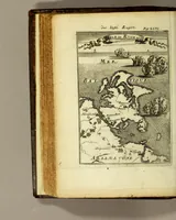 An illustration from Description de l'univers, : contenant les differents systemes du monde, les cartes generales & particulieres de la geographie ancienne & moderne : les plans & les profils des principales villes & des autres lieux plus considerables de la terre; avec les portraits des souverains qui y commandent, leurs blasons, titres & livrées : et les mœurs, religions, gouvernemens & divers habillemens de chaque nation. Dediée au roy. (1685)