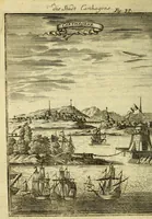 An illustration from Description de l'univers, : contenant les differents systemes du monde, les cartes generales & particulieres de la geographie ancienne & moderne : les plans & les profils des principales villes & des autres lieux plus considerables de la terre; avec les portraits des souverains qui y commandent, leurs blasons, titres & livrées : et les mœurs, religions, gouvernemens & divers habillemens de chaque nation. Dediée au roy. (1685)