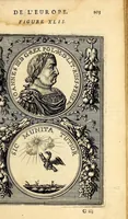 An illustration from Description de l'univers, : contenant les differents systêmes du monde, les cartes generales & particulieres de la geographie ancienne & moderne : les plans & les profils des principales villes & des autres lieux plus considerables de la terre ; avec les portraits des souverains qui y commandent, leurs blasons, titres & livrées : et les mœurs, religions, gouvernemens & divers habillemens de chaque nation. Dediee au roy. (1683)