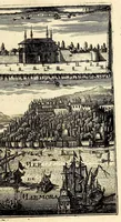 An illustration from Description de l'univers, : contenant les differents systêmes du monde, les cartes generales & particulieres de la geographie ancienne & moderne : les plans & les profils des principales villes & des autres lieux plus considerables de la terre ; avec les portraits des souverains qui y commandent, leurs blasons, titres & livrées : et les mœurs, religions, gouvernemens & divers habillemens de chaque nation. Dediee au roy. (1683)