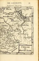Picture 13 of 56 from Description de l'univers, : contenant les differents systêmes du monde, les cartes generales & particulieres de la geographie ancienne & moderne : les plans & les profils des principales villes & des autres lieux plus considerables de la terre ; avec les portraits des souverains qui y commandent, leurs blasons, titres & livrées : et les mœurs, religions, gouvernemens & divers habillemens de chaque nation. Dediee au roy. (1683), leaf 99