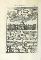 An illustration from Description de l'univers : contenant les differents systemes du monde, les cartes generales & particulieres de la geographie ancienne & moderne, les plans & les profils des principales villes & des autres lieux plus considerables de la Terre : avec les portraits des souverains qui y commandent, leurs blasons, titres & livrées : et les moeurs, religions, gouvernemens & divers habillemens de chaque nation (1685)