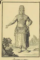 An illustration from Description de toutes les nations de l'empire de Russie, oú, L'on expose leurs moeurs, religions, usages, habitations, habillemens et autres particulatités remarquables (1776)