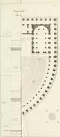 An illustration from Description du Théâtre de Marcellus, à Rome, rétabli dans son état primitif, daprès les vestiges qui en restent encore : mémoire joint aux plans, coupes, élévations et détails mesurés à Rome, addressés à lAcademie royale darchitecture de Paris (1812)