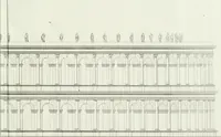 An illustration from Description du Théâtre de Marcellus, à Rome, rétabli dans son état primitif, daprès les vestiges qui en restent encore : mémoire joint aux plans, coupes, élévations et détails mesurés à Rome, addressés à lAcademie royale darchitecture de Paris (1812)