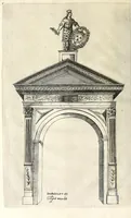 Picture 6 of 13 from Description et interpretation des portiques erigés a l'entrée de tres-hault et tres-puissant prince Louis de Bourbon, prince de Condé, premier prince du sang, duc d'Angeuien, Chasteaux-Roux, Albret, Mont-Morency, &c., gouverneur & lieutenant general pour Sa Majesté, és prouinces de Bourgongne, Bresse, & Berry, en la ville de Dijon le 6. mars 1648 : accompagnés des figures & arcz de triomphe (1650), leaf 54
