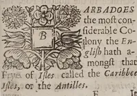 Picture 1 of 2 from A description of the island of Jamaica; : with the other isles and territories in America, to which the English are related, viz. Barbadoes, St. Christophers, Nievis, or Mevis, Antego, St. Vincent, Dominica, Montserrat, Anguilla, Barbada, Bermudes, Carolina, Virginia, Maryland, New-York, New England, New-Foundland. (1672), leaf 79