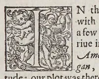 An illustration from A description of New England: or The observations, and discoueries, of Captain Iohn Smith (Admirall of that country) in the North of America, in the year of our Lord 1614 : with the successe of sixe ships, that went the next yeare 1615; and the accidents befell him among the French men of warre: With the proofe of the present benefit this countrey affoords: whither this present yeare, 1616, eight voluntary ships are gone to make further tryall (1616)