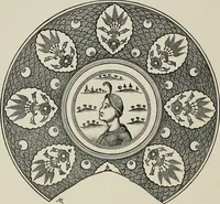 An illustration from A descriptive catalogue of the maiolica, Hispano-Moresco, Persian, Damascus, and Rhodian wares in the South Kensington Museum : with historical notes, marks, & monograms (1873)