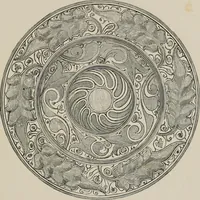 An illustration from A descriptive catalogue of the maiolica, Hispano-Moresco, Persian, Damascus, and Rhodian wares in the South Kensington Museum : with historical notes, marks, & monograms (1873)