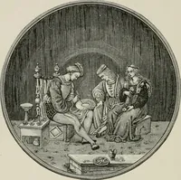 An illustration from A descriptive catalogue of the maiolica, Hispano-Moresco, Persian, Damascus, and Rhodian wares in the South Kensington Museum : with historical notes, marks, & monograms (1873)