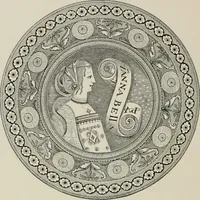 An illustration from A descriptive catalogue of the maiolica, Hispano-Moresco, Persian, Damascus, and Rhodian wares in the South Kensington Museum : with historical notes, marks, & monograms (1873)