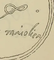 An illustration from A descriptive catalogue of the maiolica, Hispano-Moresco, Persian, Damascus, and Rhodian wares in the South Kensington Museum : with historical notes, marks, & monograms (1873)
