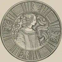 An illustration from A descriptive catalogue of the maiolica, Hispano-Moresco, Persian, Damascus, and Rhodian wares in the South Kensington Museum : with historical notes, marks, & monograms (1873)