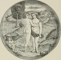 An illustration from A descriptive catalogue of the maiolica, Hispano-Moresco, Persian, Damascus, and Rhodian wares in the South Kensington Museum : with historical notes, marks, & monograms (1873)