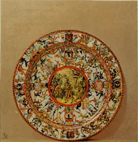 An illustration from A descriptive catalogue of the maiolica, Hispano-Moresco, Persian, Damascus, and Rhodian wares in the South Kensington Museum : with historical notes, marks, & monograms (1873)
