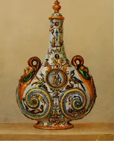 An illustration from A descriptive catalogue of the maiolica, Hispano-Moresco, Persian, Damascus, and Rhodian wares in the South Kensington Museum : with historical notes, marks, & monograms (1873)