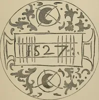 An illustration from A descriptive catalogue of the maiolica, Hispano-Moresco, Persian, Damascus, and Rhodian wares in the South Kensington Museum : with historical notes, marks, & monograms (1873)