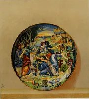 An illustration from A descriptive catalogue of the maiolica, Hispano-Moresco, Persian, Damascus, and Rhodian wares in the South Kensington Museum : with historical notes, marks, & monograms (1873)