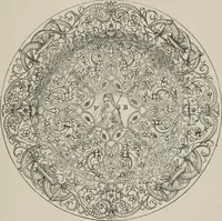 An illustration from A descriptive catalogue of the maiolica, Hispano-Moresco, Persian, Damascus, and Rhodian wares in the South Kensington Museum : with historical notes, marks, & monograms (1873)