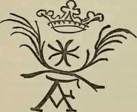 An illustration from A descriptive catalogue of the maiolica, Hispano-Moresco, Persian, Damascus, and Rhodian wares in the South Kensington Museum : with historical notes, marks, & monograms (1873)