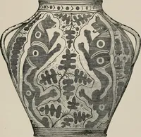 An illustration from A descriptive catalogue of the maiolica, Hispano-Moresco, Persian, Damascus, and Rhodian wares in the South Kensington Museum : with historical notes, marks, & monograms (1873)