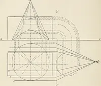 An illustration from Descriptive geometry for students in engineering science and architecture; a carefully graded course of instruction (1915)