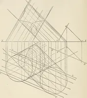 An illustration from Descriptive geometry for students in engineering science and architecture; a carefully graded course of instruction (1915)
