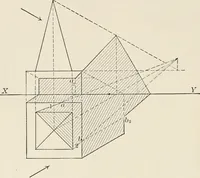 An illustration from Descriptive geometry for students in engineering science and architecture; a carefully graded course of instruction (1915)