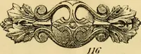 An illustration from Descriptive price list of patented artificial wood ornaments, for furniture manufacturers, architects, builders, interior decorators, stair builders, car builders, organ manufacturers, steamboat builders, etc. etc. (1871)