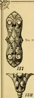 An illustration from Descriptive price list of patented artificial wood ornaments, for furniture manufacturers, architects, builders, interior decorators, stair builders, car builders, organ manufacturers, steamboat builders, etc. etc. (1871)