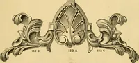 An illustration from Descriptive price list of patented artificial wood ornaments, for furniture manufacturers, architects, builders, interior decorators, stair builders, car builders, organ manufacturers, steamboat builders, etc. etc. (1871)