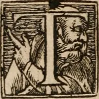 An illustration from De scriptoribvs ecclesiasticis liber vnvs, cvm adivnctis indicibvs vndecim, & breui chronologia ab orbe condito vsque ad annum M.DC.XII .. (1613)
