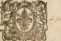 An illustration from De scriptoribvs ecclesiasticis liber vnvs, cvm adivnctis indicibvs vndecim, & breui chronologia ab orbe condito vsque ad annum M.DC.XII .. (1613)