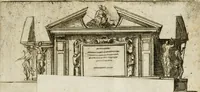 An illustration from Descrittione de gli apparati fatti in Bologna per la venvta di n. s. papa Clemente VIII. Con gli disegni de gli archi, statue, & pitture. Dedicata a gli ill.mi sig. del reggimento di Bologna (1598)