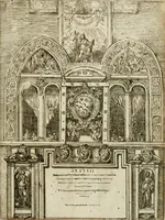 An illustration from Descrittione de gli apparati fatti in Bologna per la venvta di n. s. papa Clemente VIII. Con gli disegni de gli archi, statue, & pitture. Dedicata a gli ill.mi sig. del reggimento di Bologna (1598)