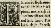 An illustration from Descrittione dell'intermedii fatti nel felicissimo palazo del gran dvca Cosimo, & del suo illustriss. figliuolo principe di Firenze, & di Siena : per honorar la illvstris. presenza della Sereniss. Altezza dello eccellentissimo arciduca d'Austria, il primo giorno di maggio, l'anno MDLXIX (1569)