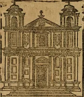 An illustration from Descrittione di Roma antica e moderna : nella quale si contengono chiese, monasterij, hospedali, compagnie, collegij e seminarij, tempij, teatri, anfiteatri, naumachie, cerchi, fori, curie, palazzi, e statue, librerie, musei, pitture, sculture, & i nomi de gli artefici : indice de'sommi pontefici, imperatori e duchi : con due copiosissime tauole (1643)