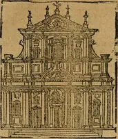 An illustration from Descrittione di Roma antica e moderna : nella quale si contengono chiese, monasterij, hospedali, compagnie, collegij e seminarij, tempij, teatri, anfiteatri, naumachie, cerchi, fori, curie, palazzi, e statue, librerie, musei, pitture, sculture, & i nomi de gli artefici : indice de'sommi pontefici, imperatori e duchi : con due copiosissime tauole (1643)