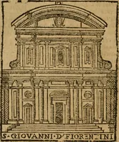 An illustration from Descrittione di Roma antica e moderna : nella quale si contengono chiese, monasterij, hospedali, compagnie, collegij e seminarij, tempij, teatri, anfiteatri, naumachie, cerchi, fori, curie, palazzi, e statue, librerie, musei, pitture, sculture, & i nomi de gli artefici : indice de'sommi pontefici, imperatori e duchi : con due copiosissime tauole (1643)