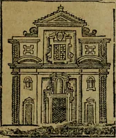 An illustration from Descrittione di Roma antica e moderna : nella quale si contengono chiese, monasterij, hospedali, compagnie, collegij e seminarij, tempij, teatri, anfiteatri, naumachie, cerchi, fori, curie, palazzi, e statue, librerie, musei, pitture, sculture, & i nomi de gli artefici : indice de'sommi pontefici, imperatori e duchi : con due copiosissime tauole (1643)