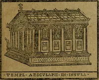 An illustration from Descrittione di Roma antica e moderna : nella quale si contengono chiese, monasterij, hospedali, compagnie, collegij e seminarij, tempij, teatri, anfiteatri, naumachie, cerchi, fori, curie, palazzi, e statue, librerie, musei, pitture, sculture, & i nomi de gli artefici : indice de'sommi pontefici, imperatori e duchi : con due copiosissime tauole (1643)
