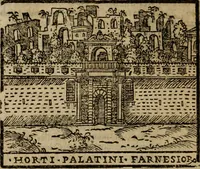 Picture 255 of 366 from Descrittione di Roma antica e moderna : nella quale si contengono chiese, monasterij, hospedali, compagnie, collegij e seminarij, tempij, teatri, anfiteatri, naumachie, cerchi, fori, curie, palazzi, e statue, librerie, musei, pitture, sculture, & i nomi de gli artefici : indice de'sommi pontefici, imperatori e duchi : con due copiosissime tauole (1643), leaf 661