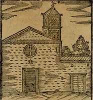 An illustration from Descrittione di Roma antica e moderna : nella quale si contengono chiese, monasterij, hospedali, compagnie, collegij e seminarij, tempij, teatri, anfiteatri, naumachie, cerchi, fori, curie, palazzi, e statue, librerie, musei, pitture, sculture, & i nomi de gli artefici : indice de'sommi pontefici, imperatori e duchi : con due copiosissime tauole (1643)