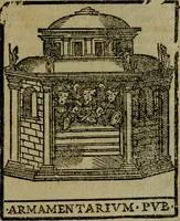 Picture 285 of 366 from Descrittione di Roma antica e moderna : nella quale si contengono chiese, monasterij, hospedali, compagnie, collegij e seminarij, tempij, teatri, anfiteatri, naumachie, cerchi, fori, curie, palazzi, e statue, librerie, musei, pitture, sculture, & i nomi de gli artefici : indice de'sommi pontefici, imperatori e duchi : con due copiosissime tauole (1643), leaf 720
